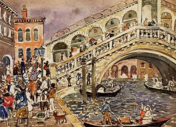 Maurice Brazil Prendergast : Rialto Bridge, Venice